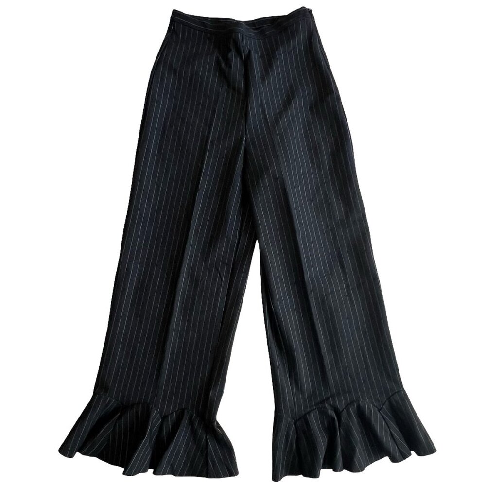 H&M Striped Ruffle Wide Pants